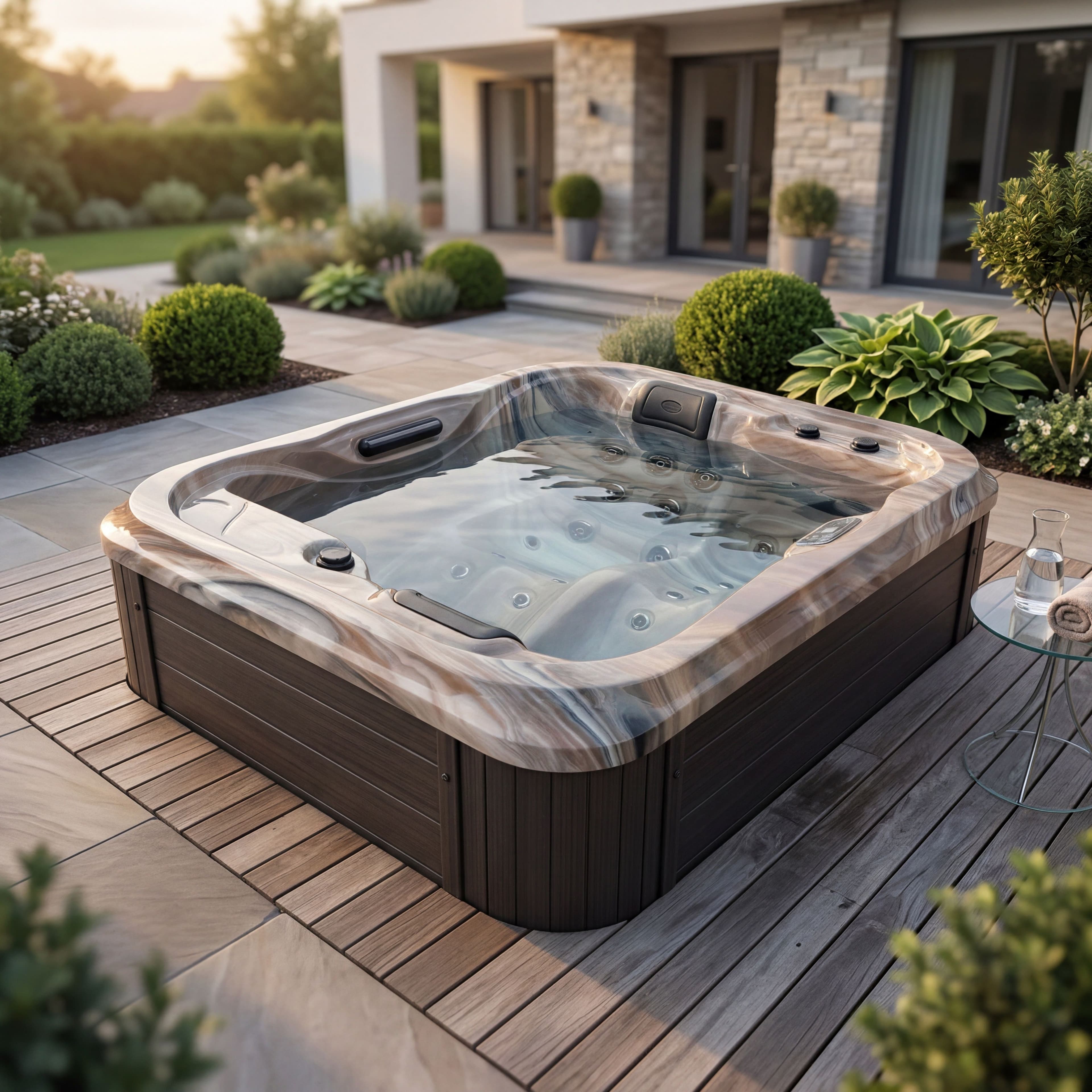 Jacuzzi Jacuzzi WaterVibe Duet | Cappuccino Marble WaterVibe, 2 persoane, finisaj cappuccino marble, imaginea 1
