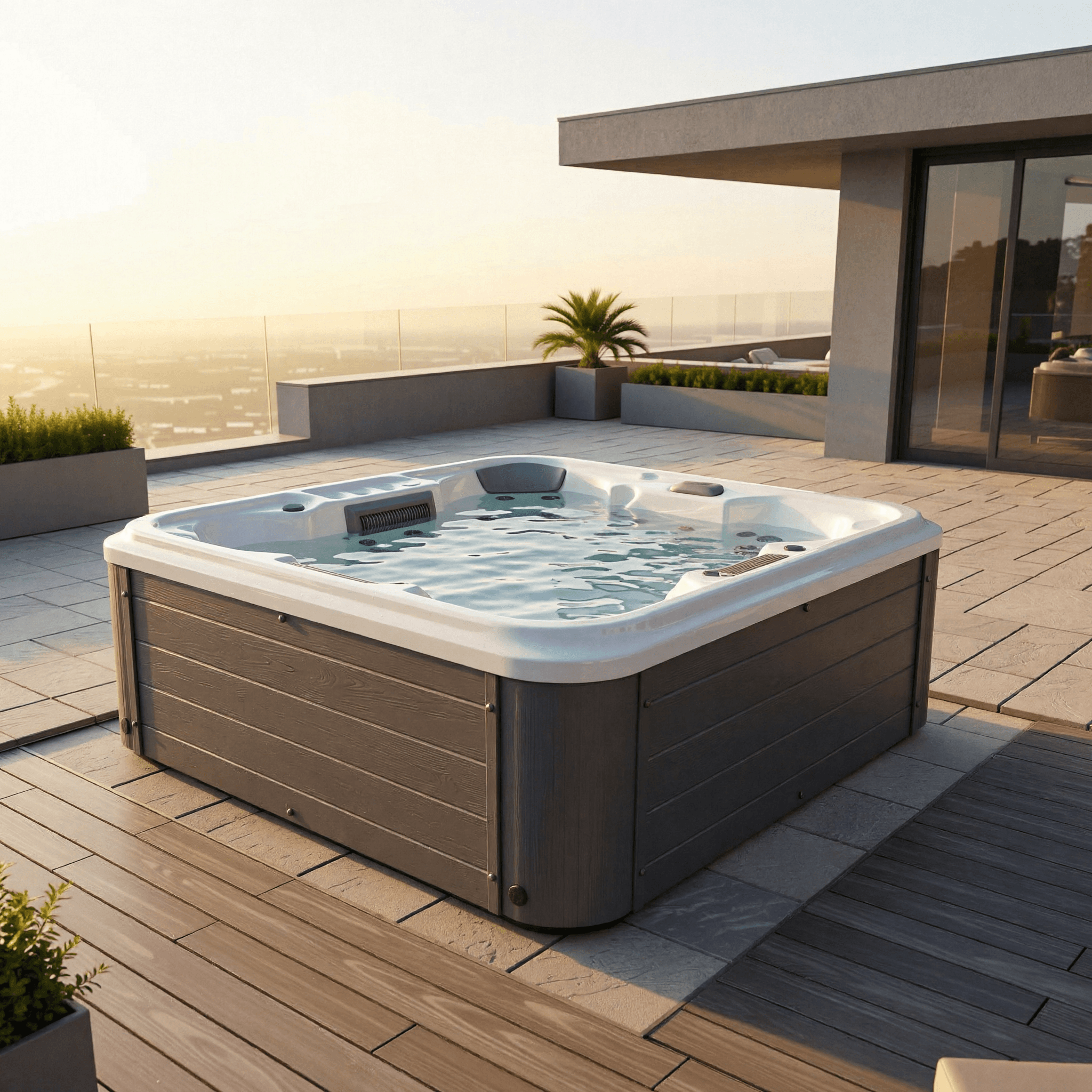 Jacuzzi Jacuzzi WaterVibe 355 | Pearl White WaterVibe, 4 persoane, finisaj pearl white, imaginea 1